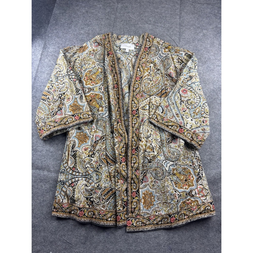 Cleobella Women's M/L100% natural yarn Kaleidoscope Kimono Boho Coastal Hippie